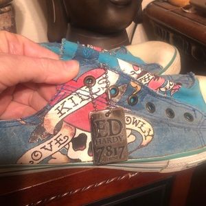 Ed Hardy Slip on Shoes Size 11 - Love Kills Slowly